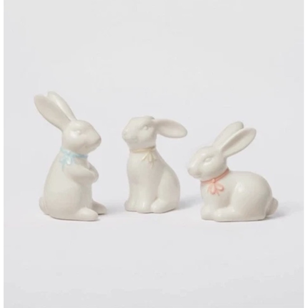 Target Spritz ~ Set of 3 Mini Ceramic Easter Bunnies ~ Bunny Rabbit Spring 2024